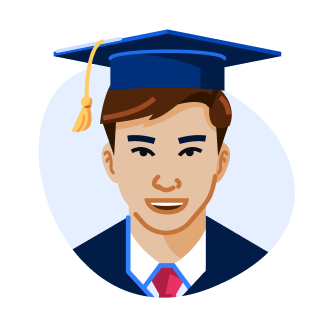Illustration of a make graduate.