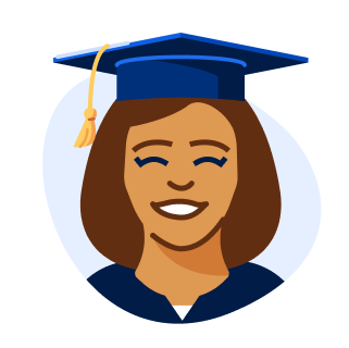 Illustration of a female graduate.