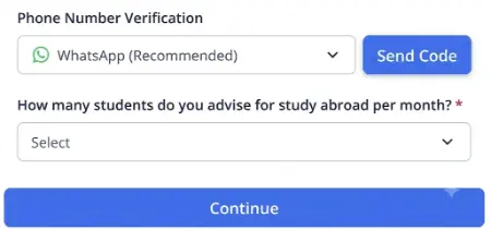 Phone verification step suggesting WhatsApp for verification.