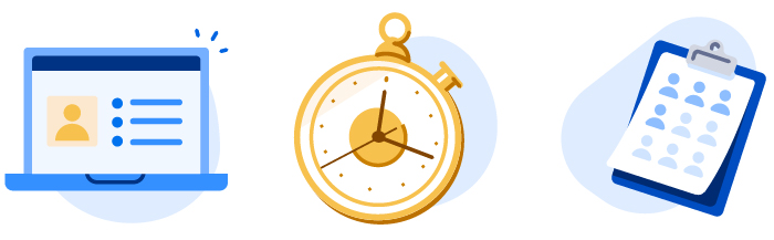 Online and Paper Application with Image of a Clock
